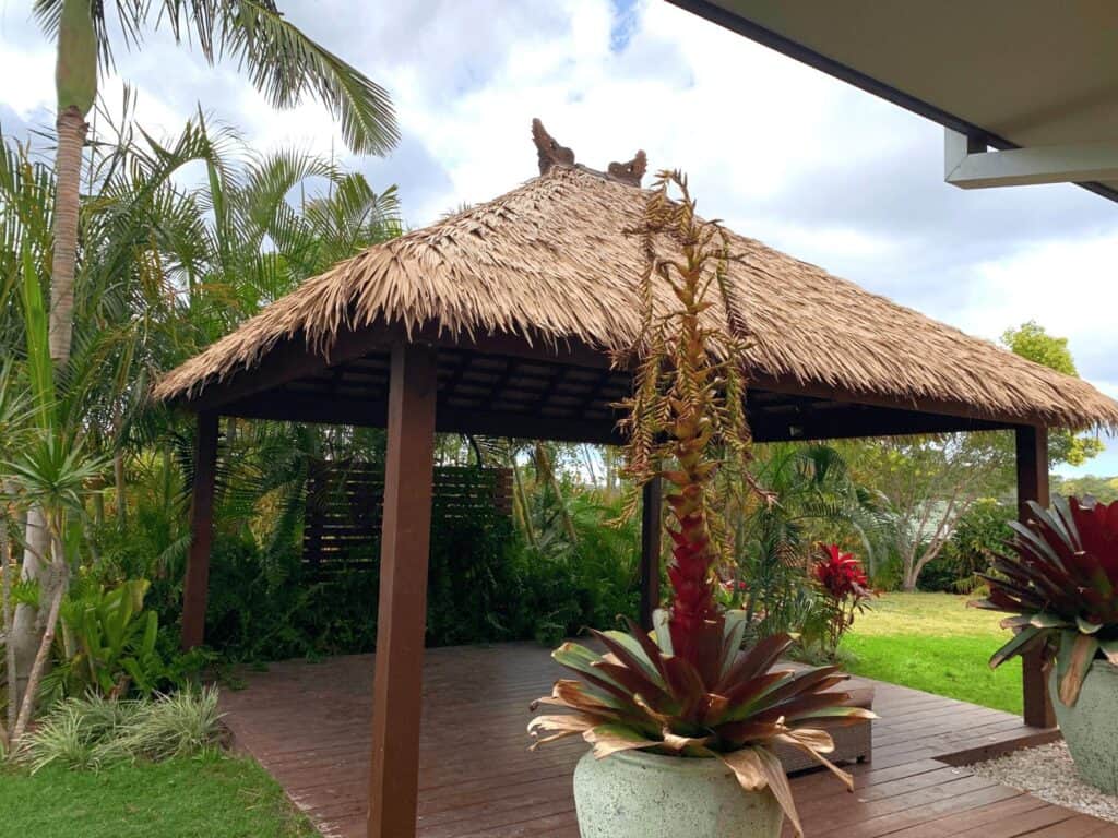 Synthetic-One-Thatch on a gazebo